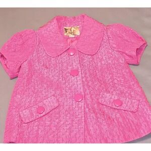 Mac & Jac Womens Jacket Button Shirt Pink Career Barbiecore Dollcore Coquette